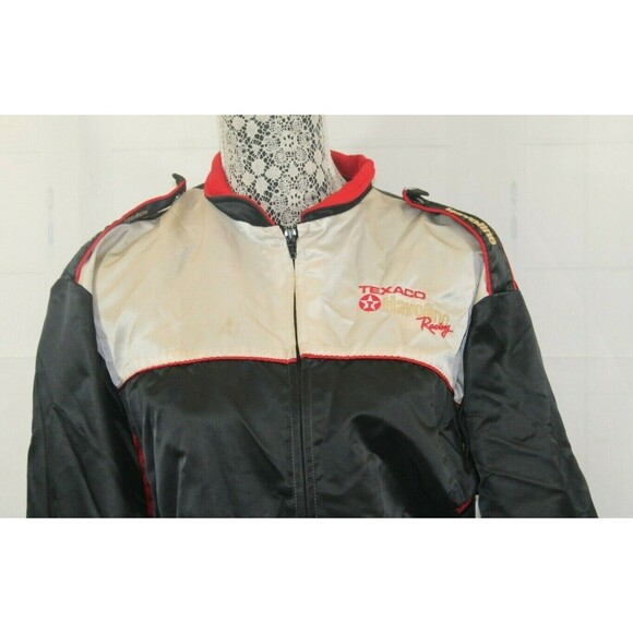 Texaco Havoline Racing Satin Jacket Vintage Black Embroidered Lined Mens Size M - Picture 5 of 12